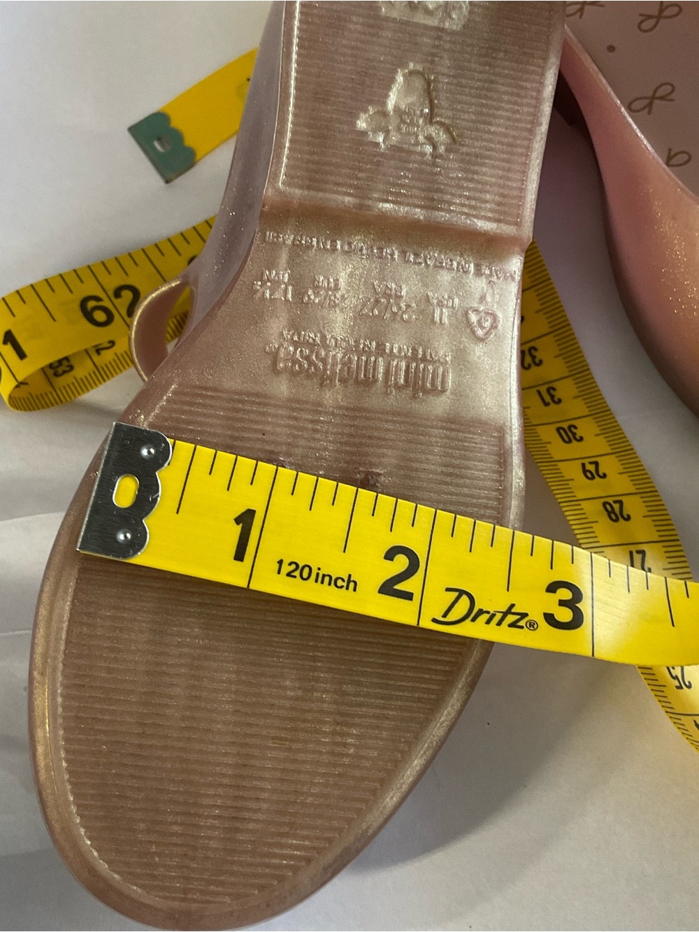 Mini Melissa Sweet Love Rose gold Girl Ballet Flats Size 11 - Picture 12 of 12